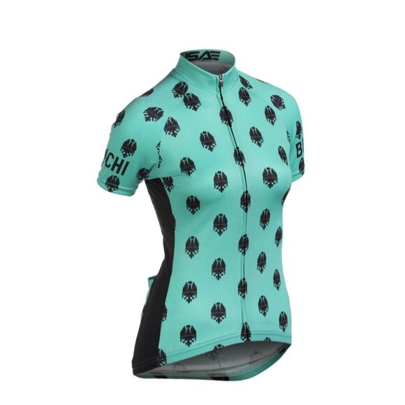 SIZE MEDIUM M Bianchi Dama Peloton Jersey Voler USA Green Black Cycling Race - Picture 1 of 10
